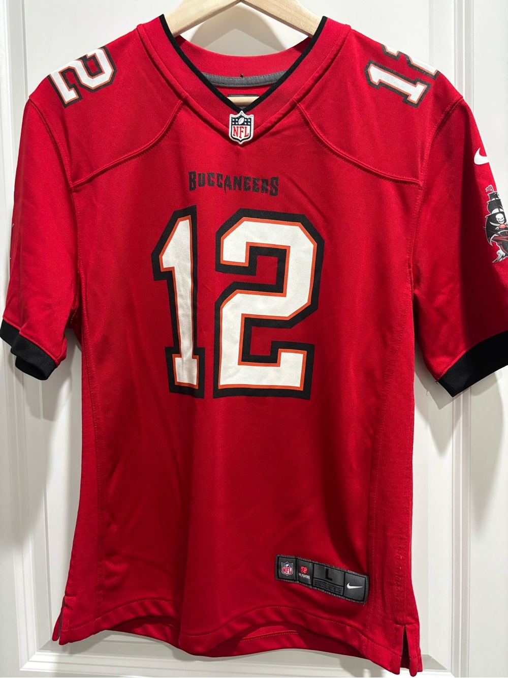 NFL Red On-Field Nike Football Jersey Collar Label